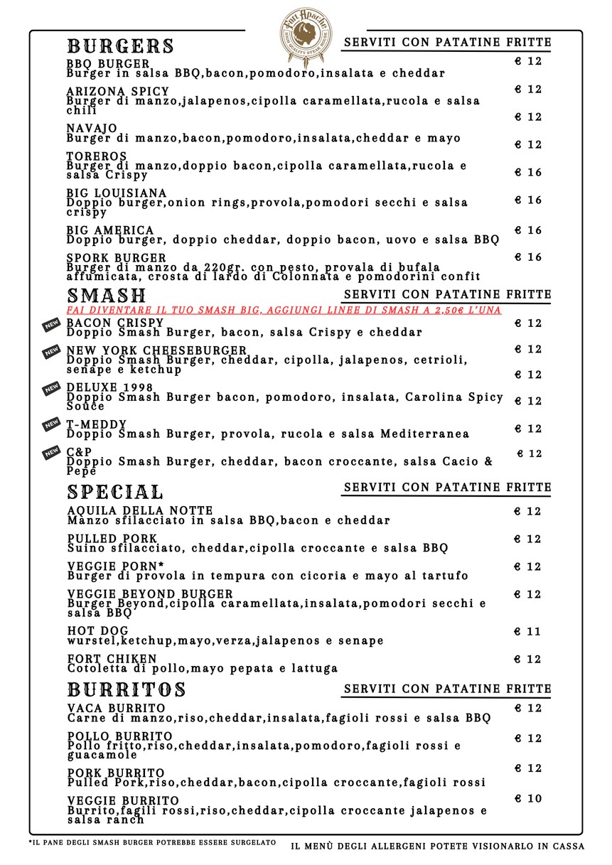 Fort Apache menu 4