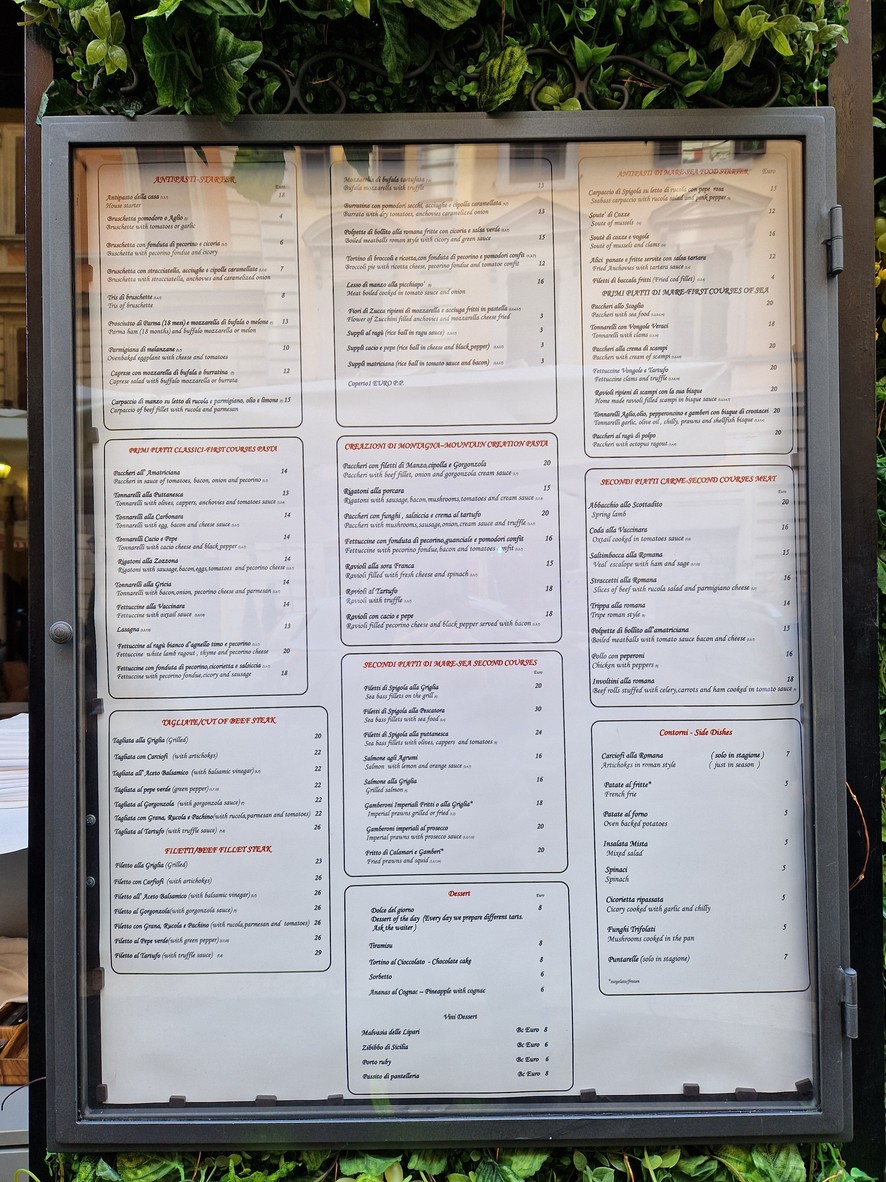 Trattoria Cecio menu 1