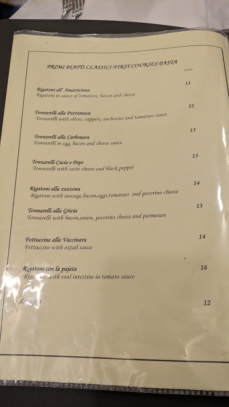 Trattoria Cecio menu 3