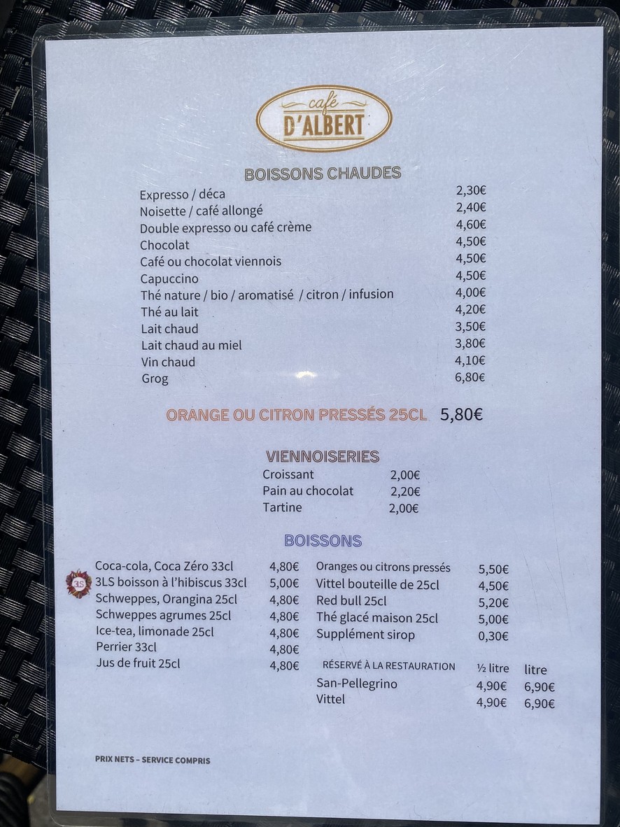 Café Albert menu 2