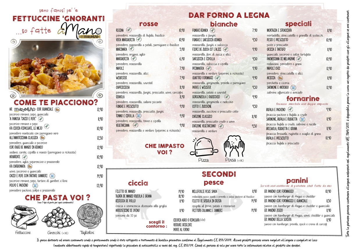 Mattarello Laurentina menu 2