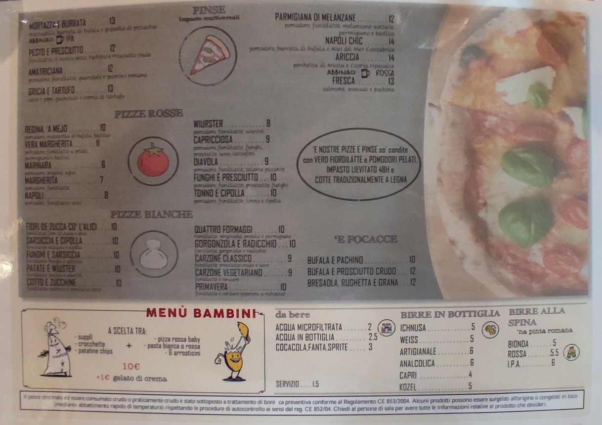 Mattarello Laurentina menu 3