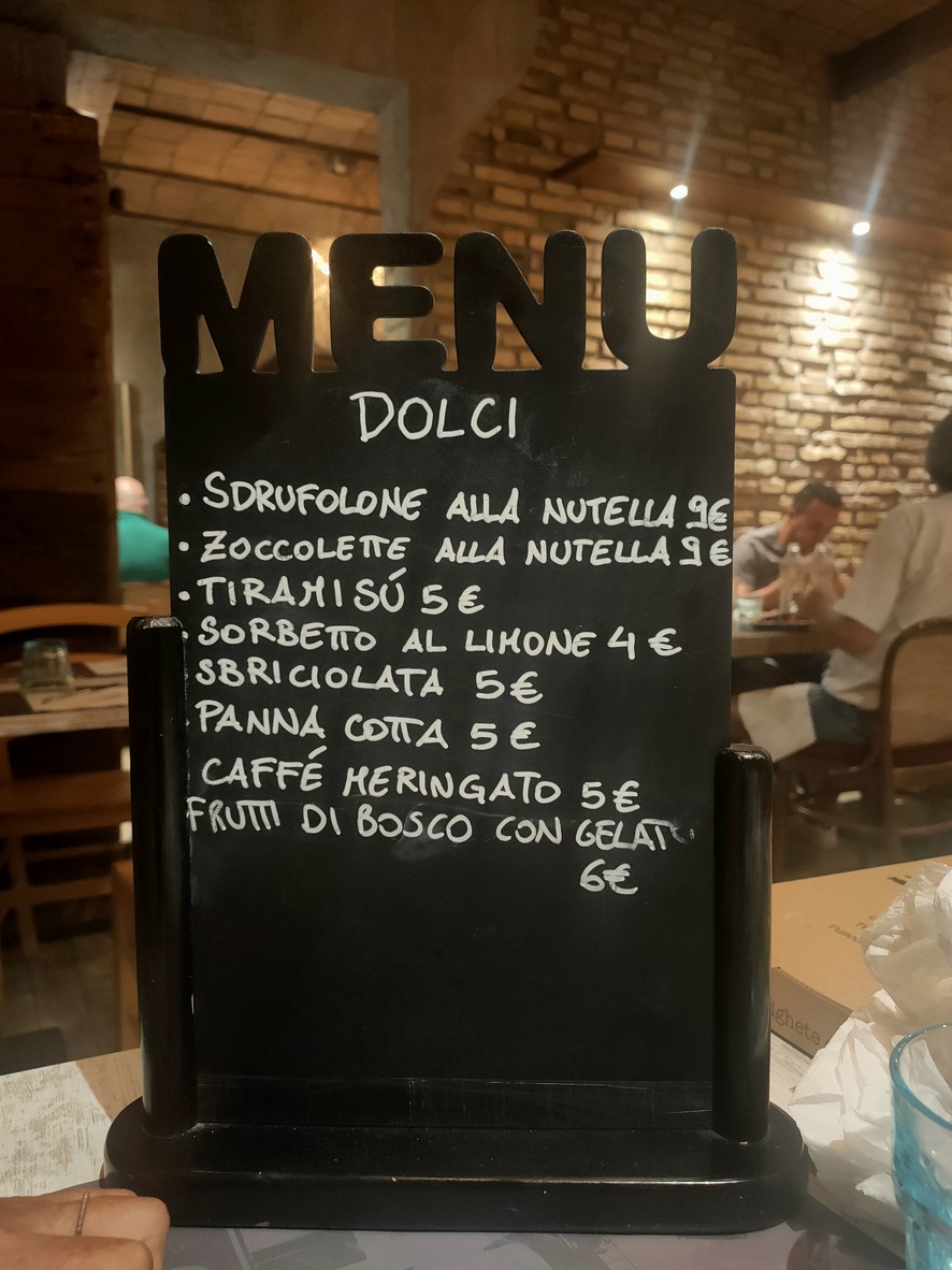 Mattarello Laurentina menu 5