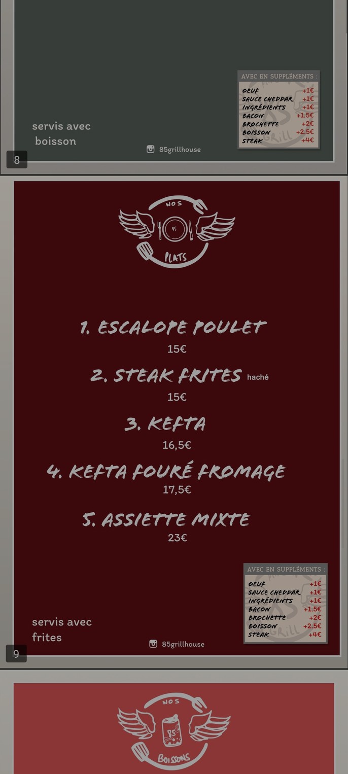 85 Burger menu 1