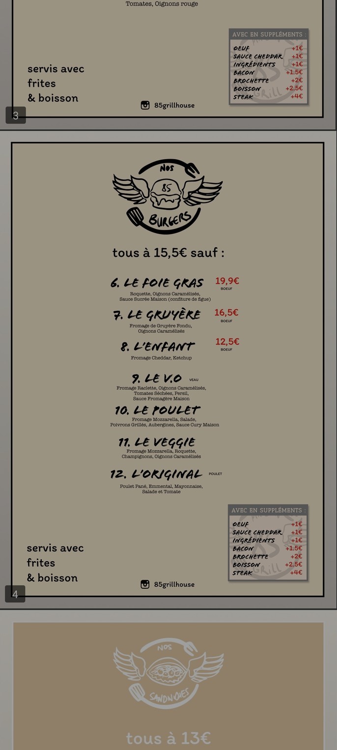 85 Burger menu 4