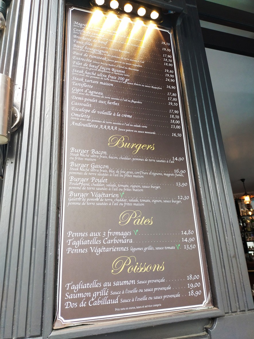 Le Relais Gascon menu 3