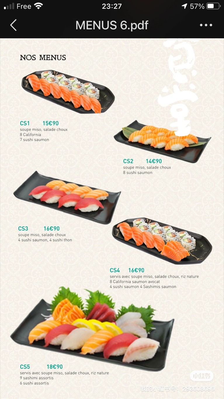 Tokio menu 1