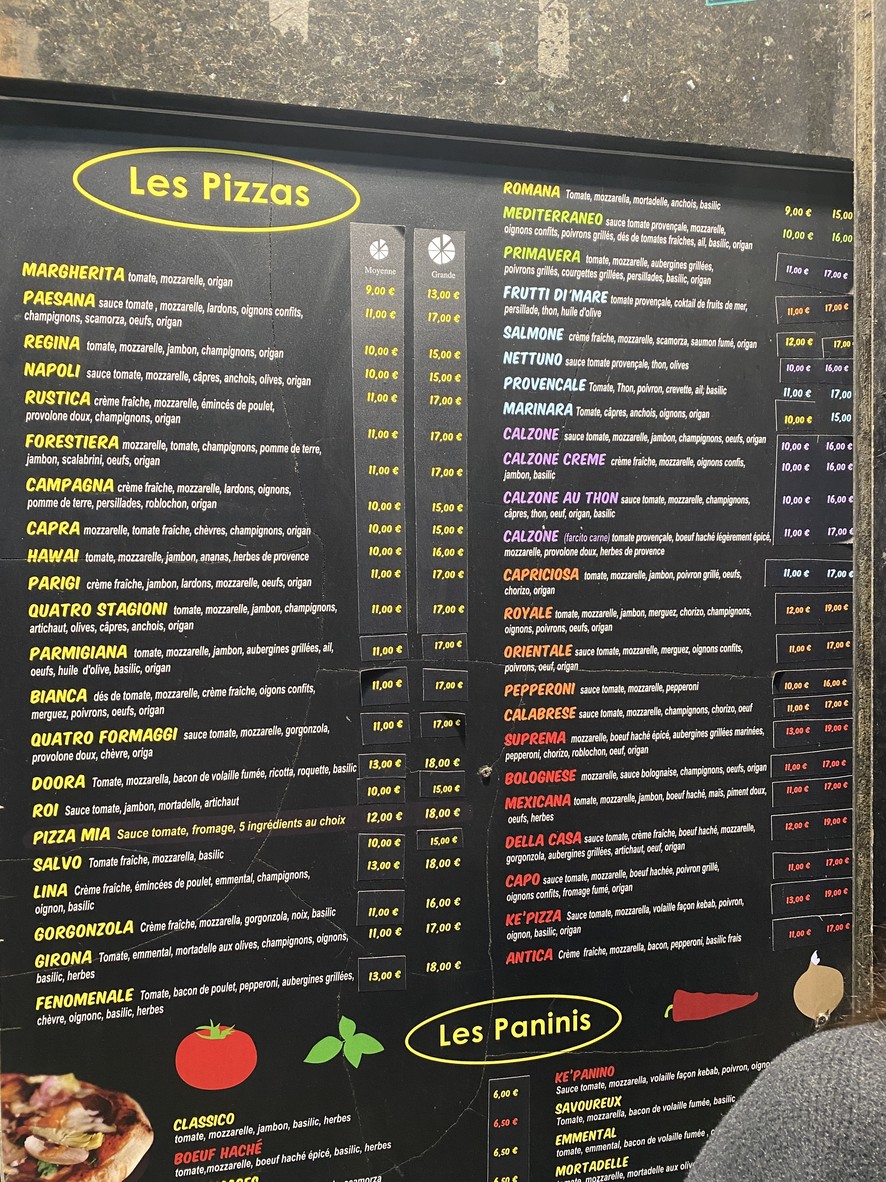 La Jonquière menu 1