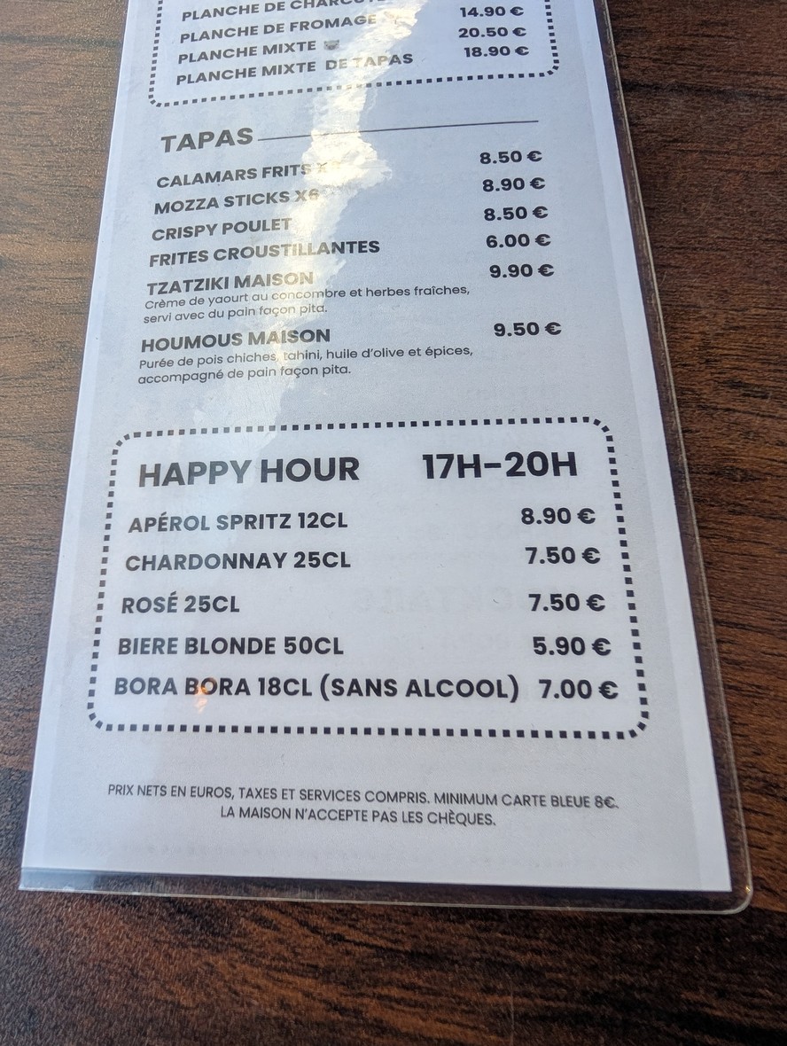 Chez Colette menu 2