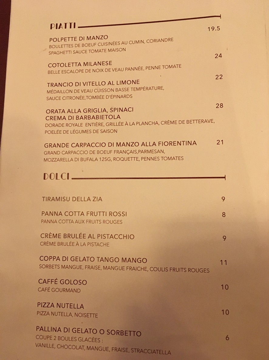 I Grappoli menu 3