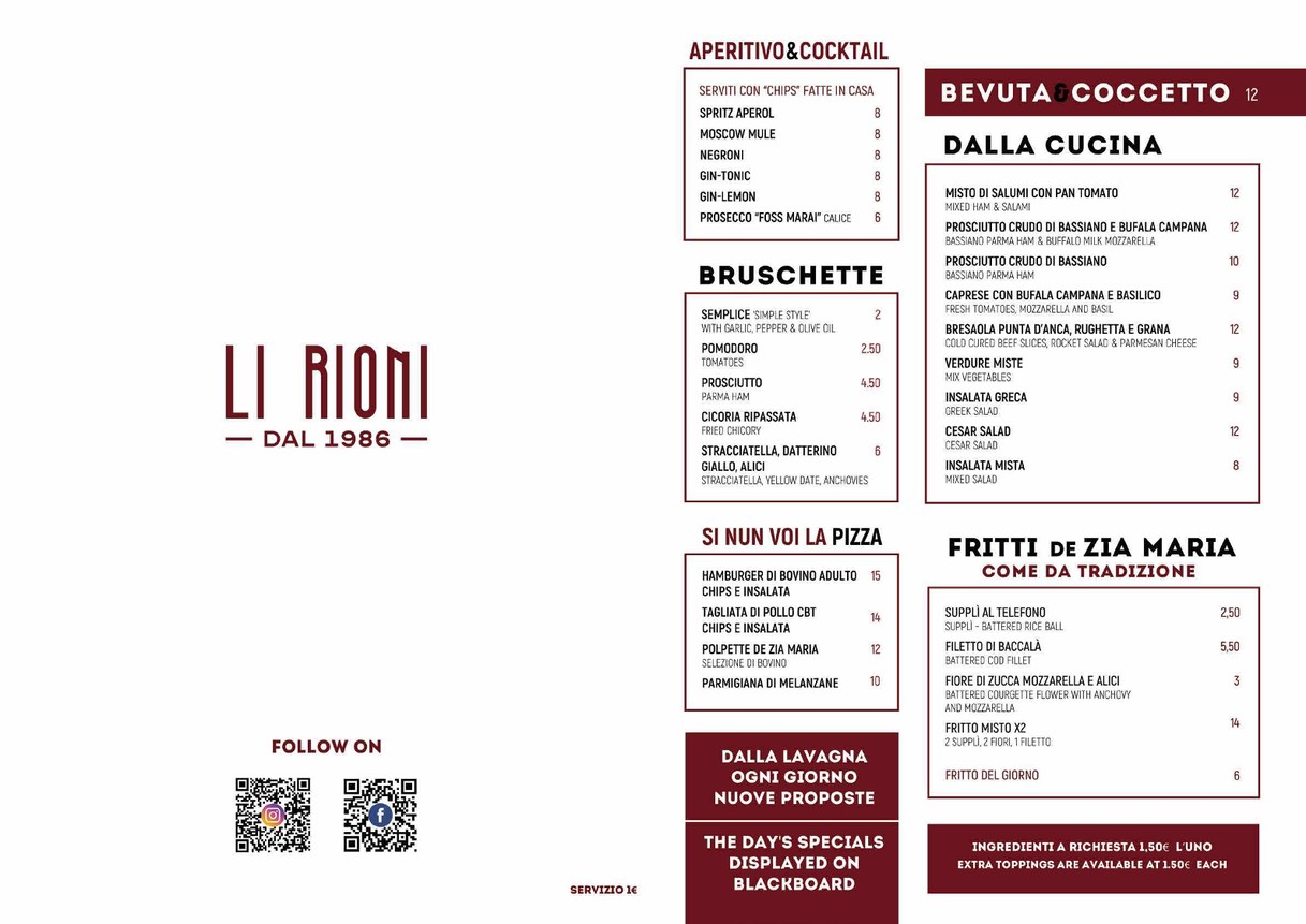 Li Rioni a Santiquattro menu 1