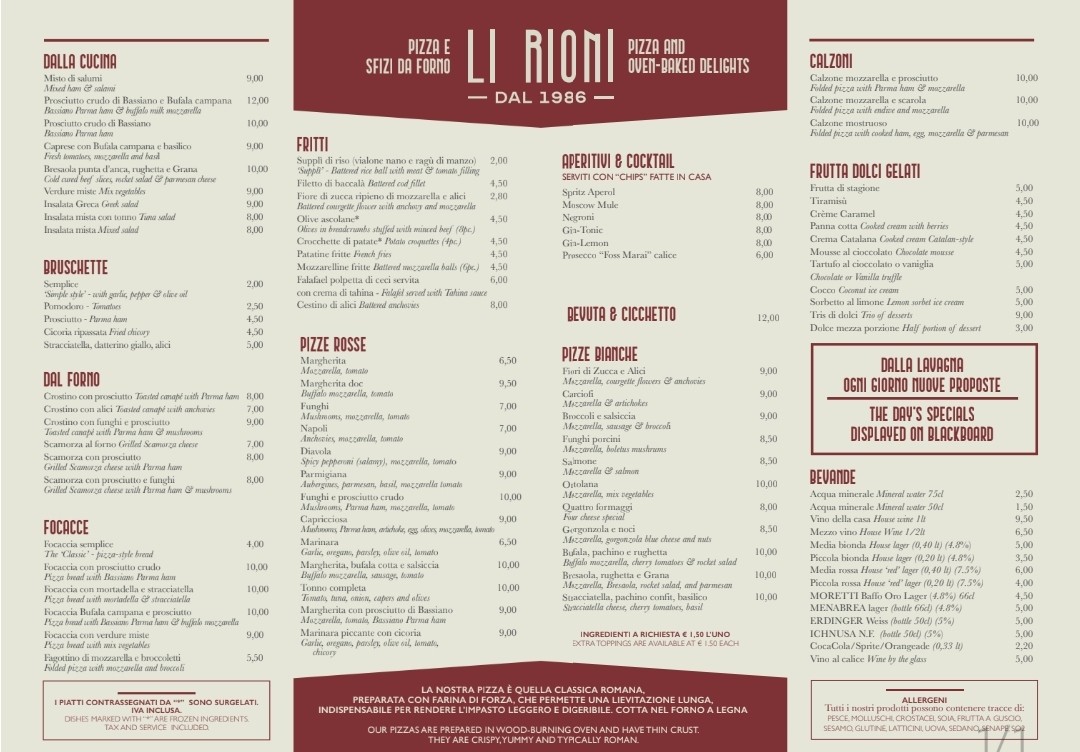 Li Rioni a Santiquattro menu 2