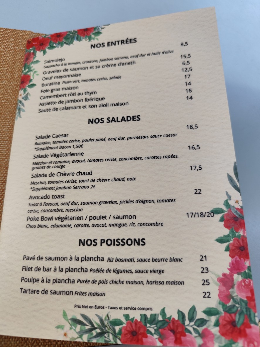 The Heavenway menu 1