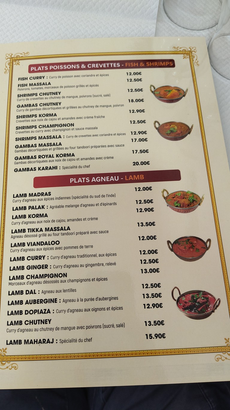 Maharaj - Gastronomie Indienne menu 3