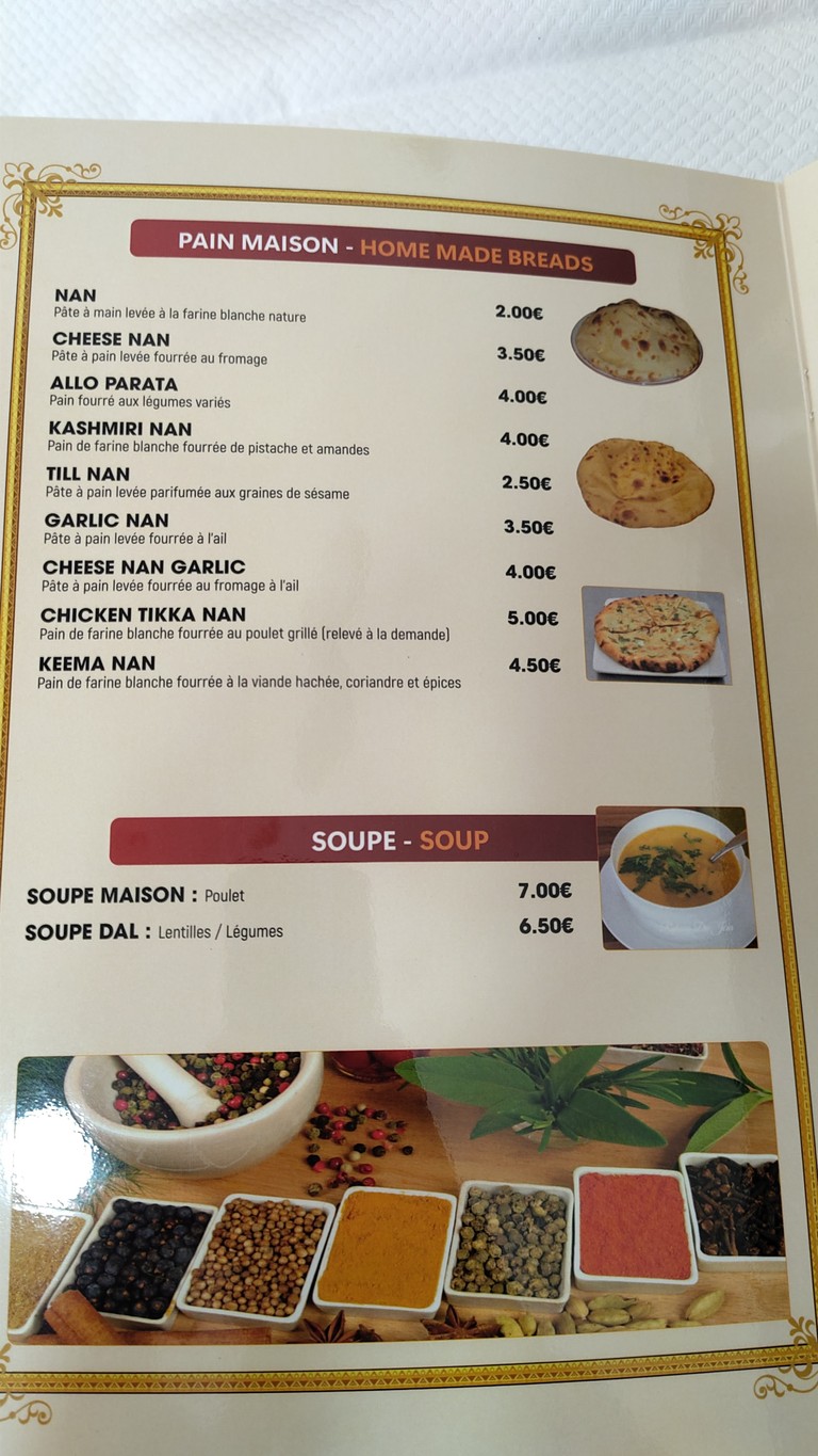Maharaj - Gastronomie Indienne menu 4