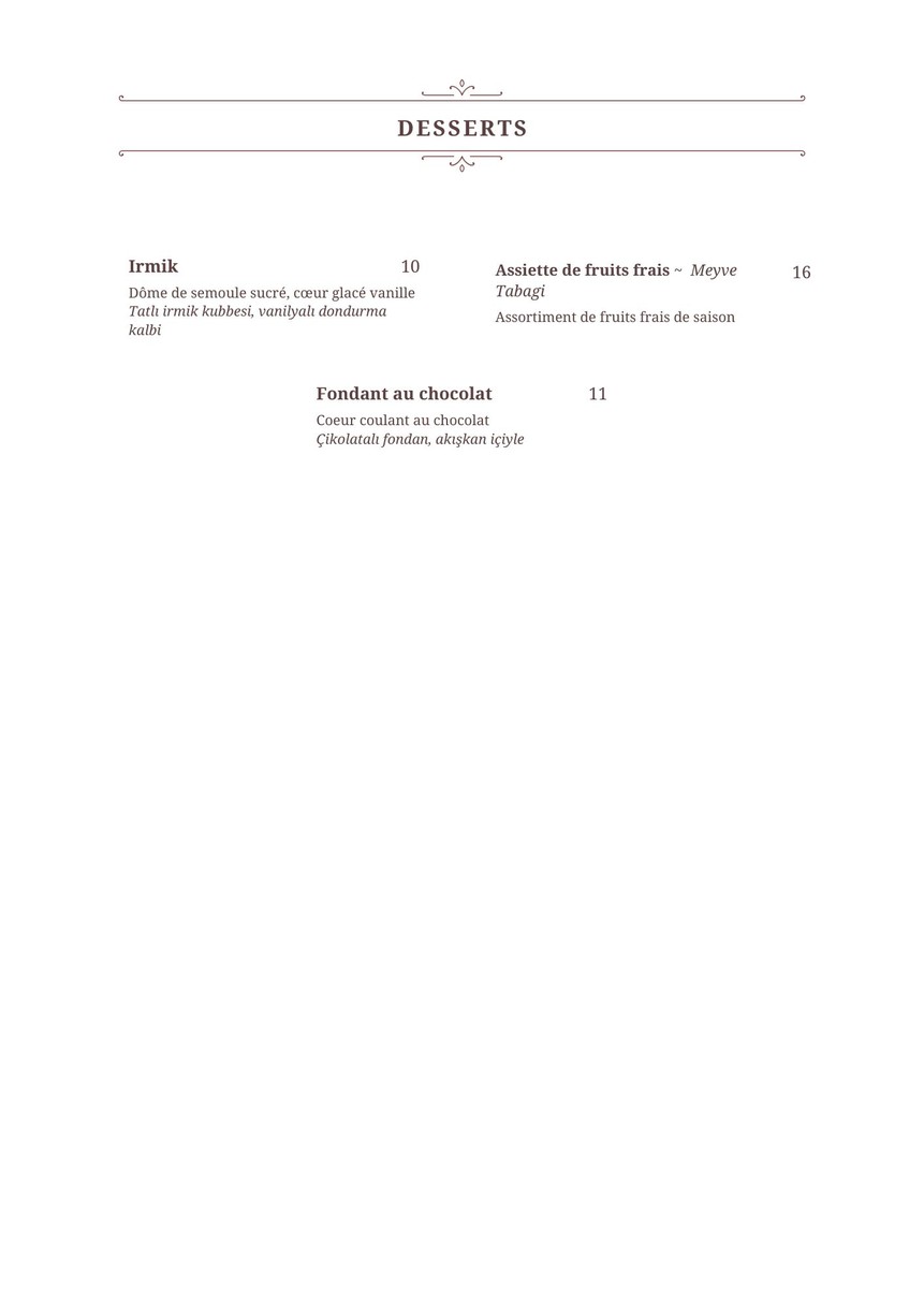 KOZA menu 3