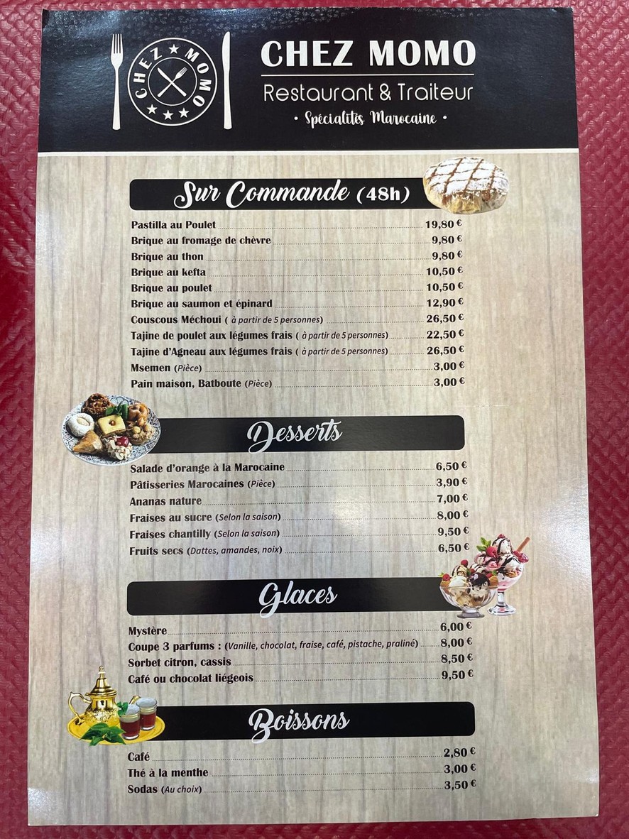 Chez Momo menu 2