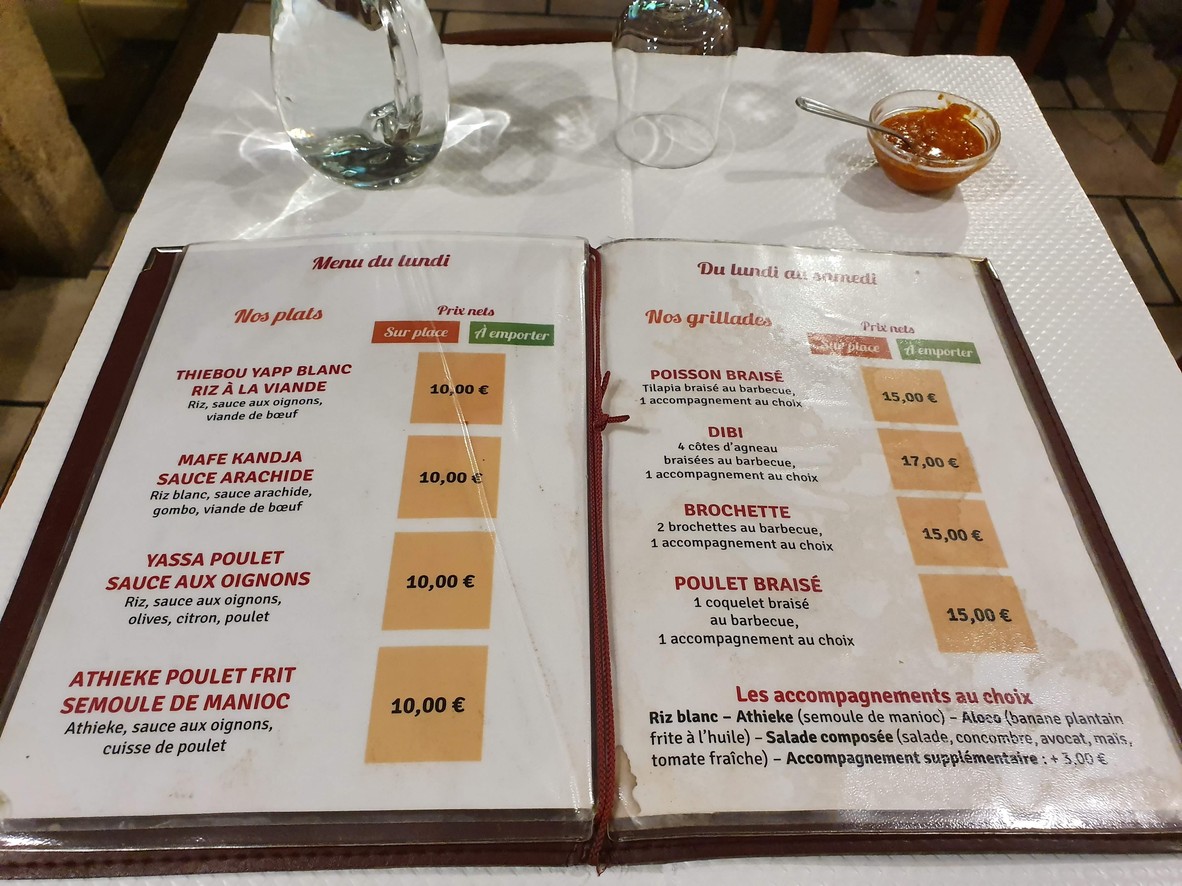 Le Djoliba menu 1