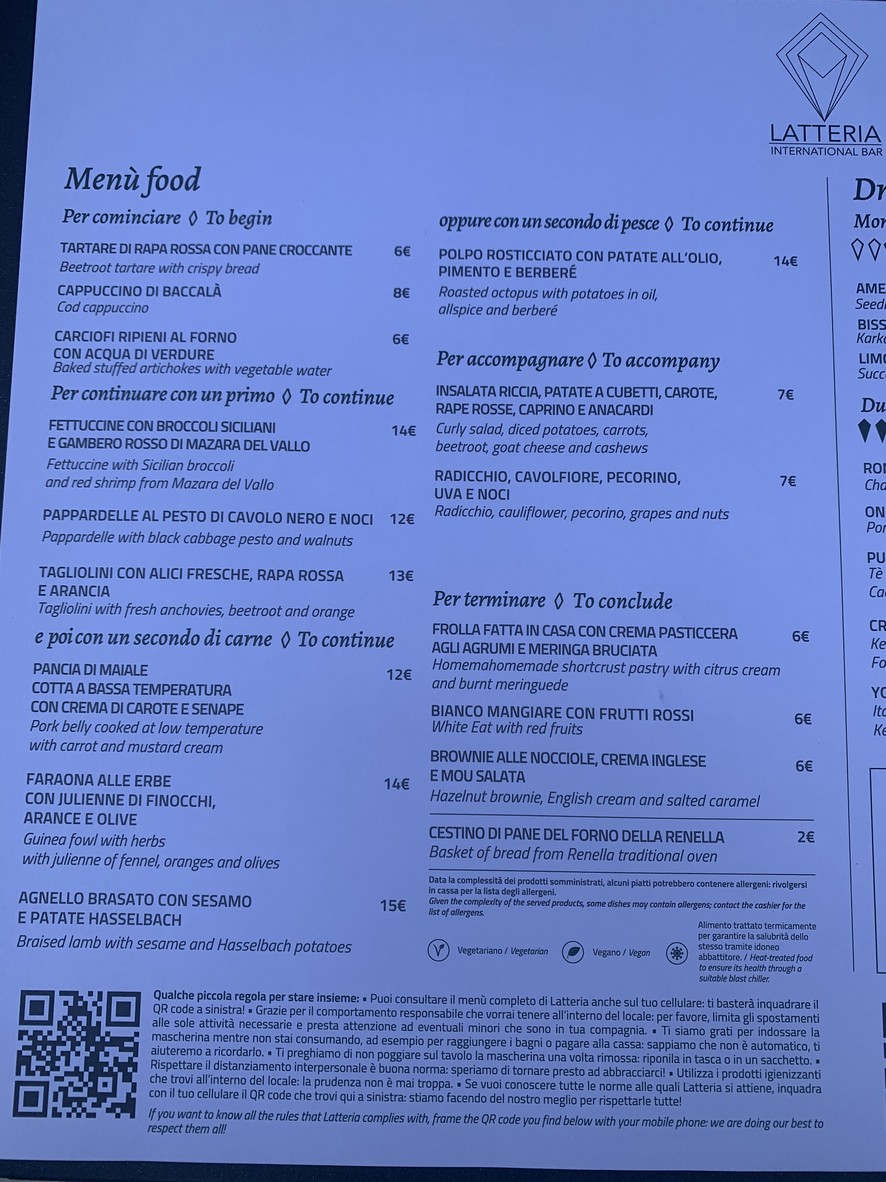 Latteria Garbatella menu 2