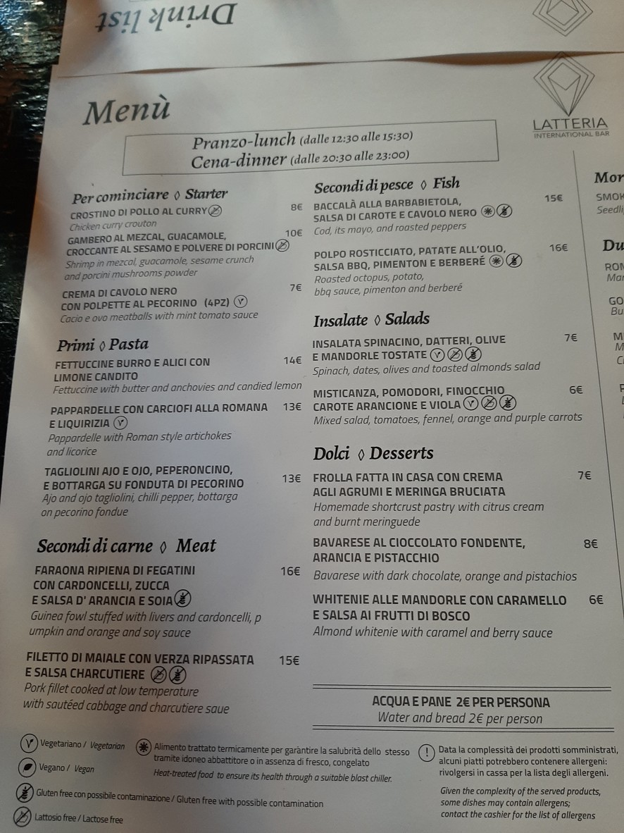 Latteria Garbatella menu 3