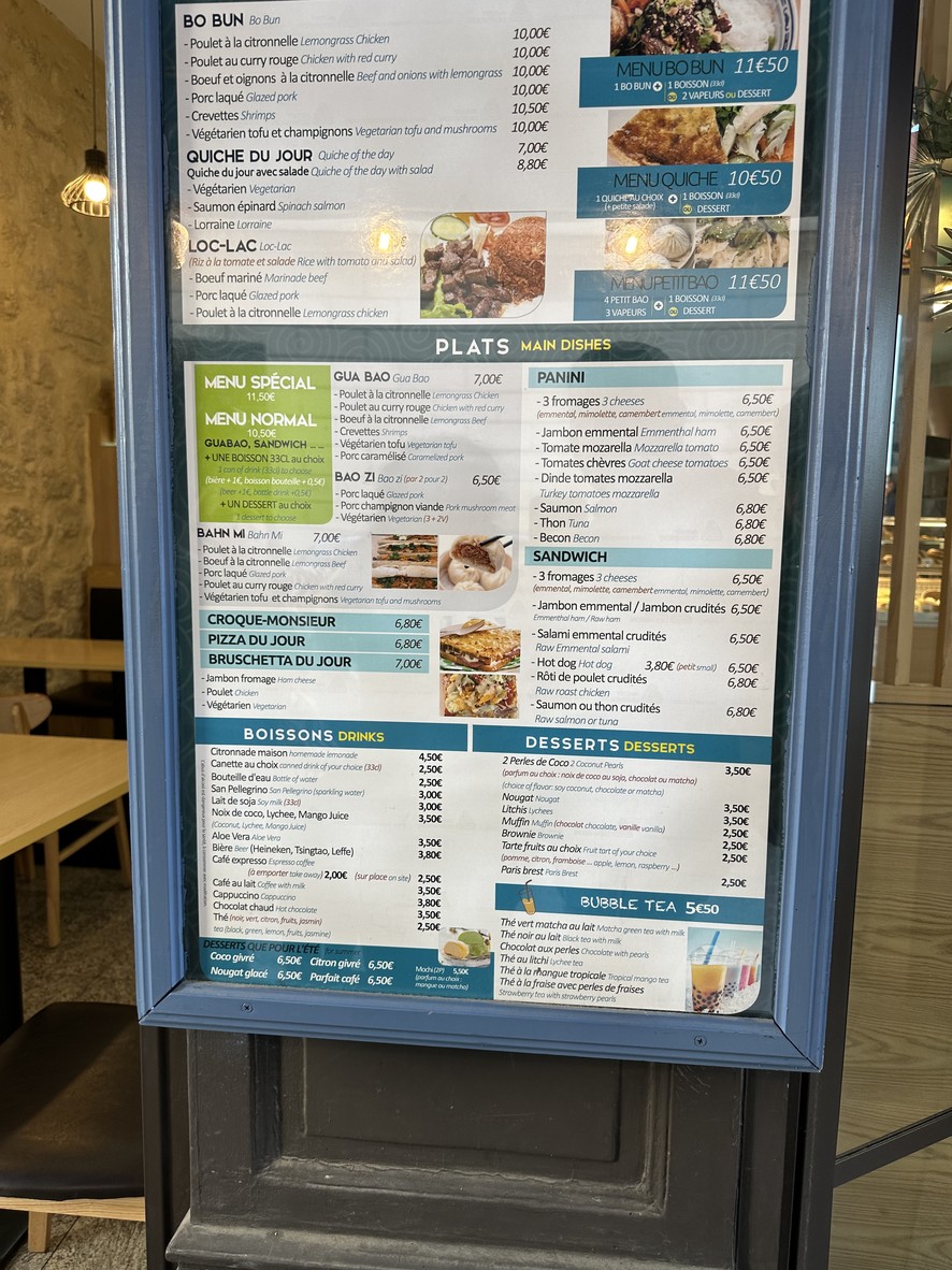 L'Épée de Blé menu 2