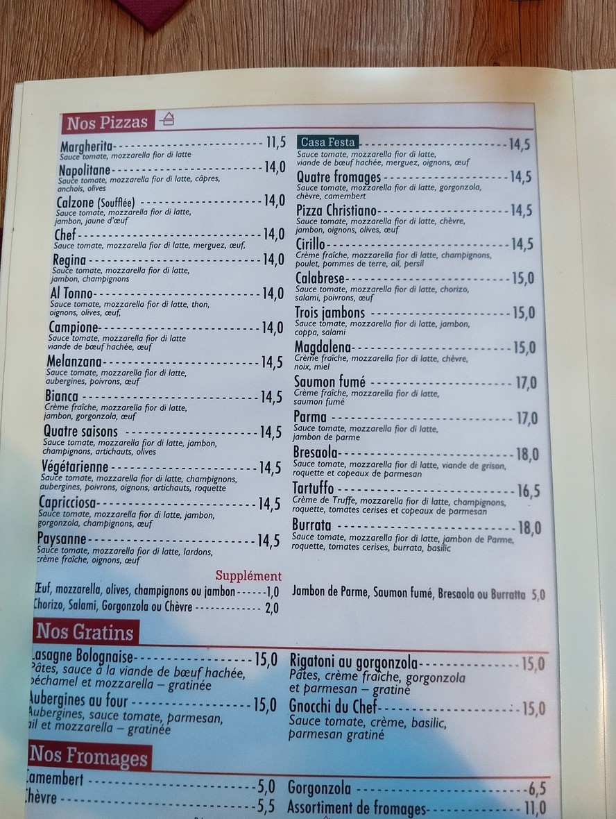 Casa Festa menu 3