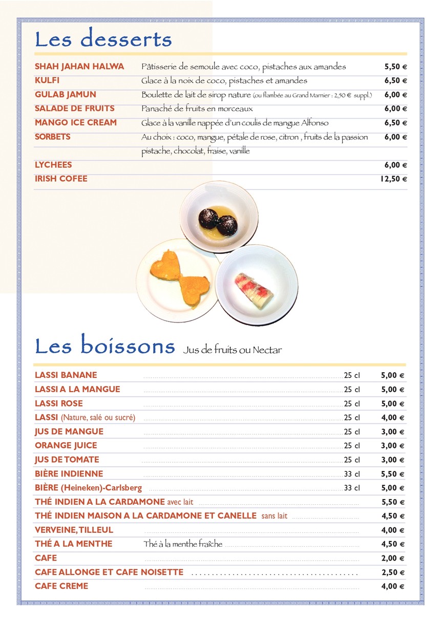 The Gardens of Shah Jahan menu 4