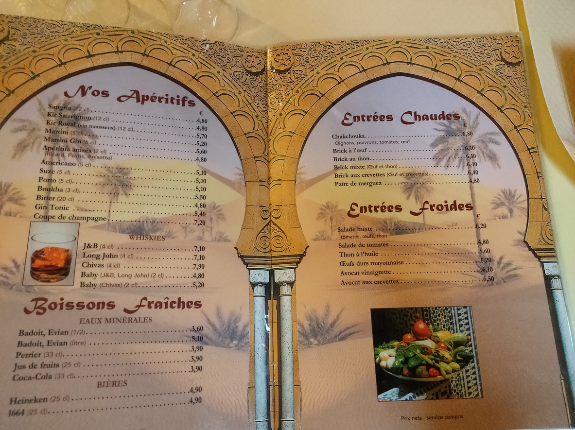 Au Royal Couscous menu 2