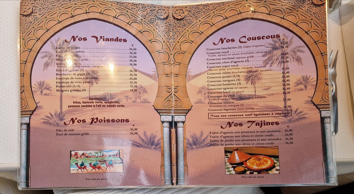 Au Royal Couscous menu 3