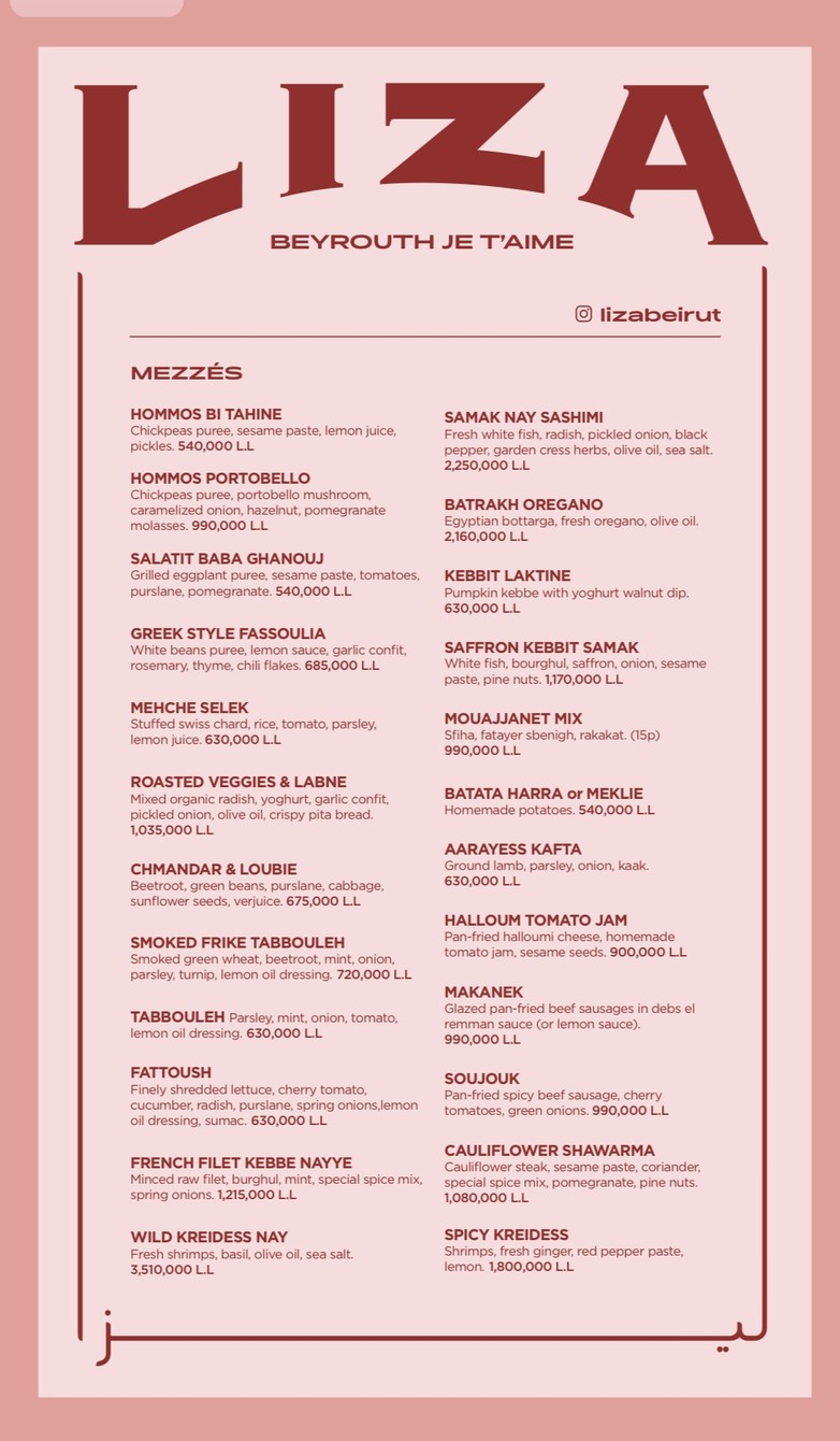 Liza menu 1