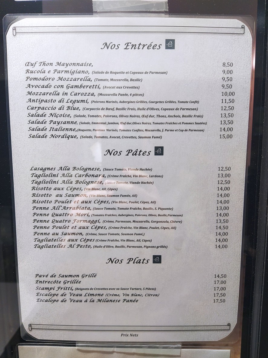 La Piazza 75015 menu 2