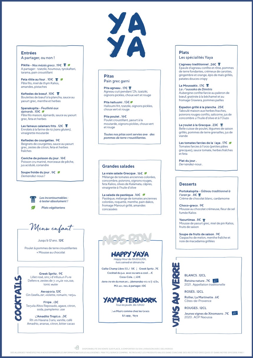 Yaya menu 1