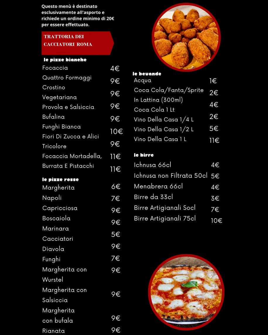 Trattoria Dei Cacciatori Roma menu 2
