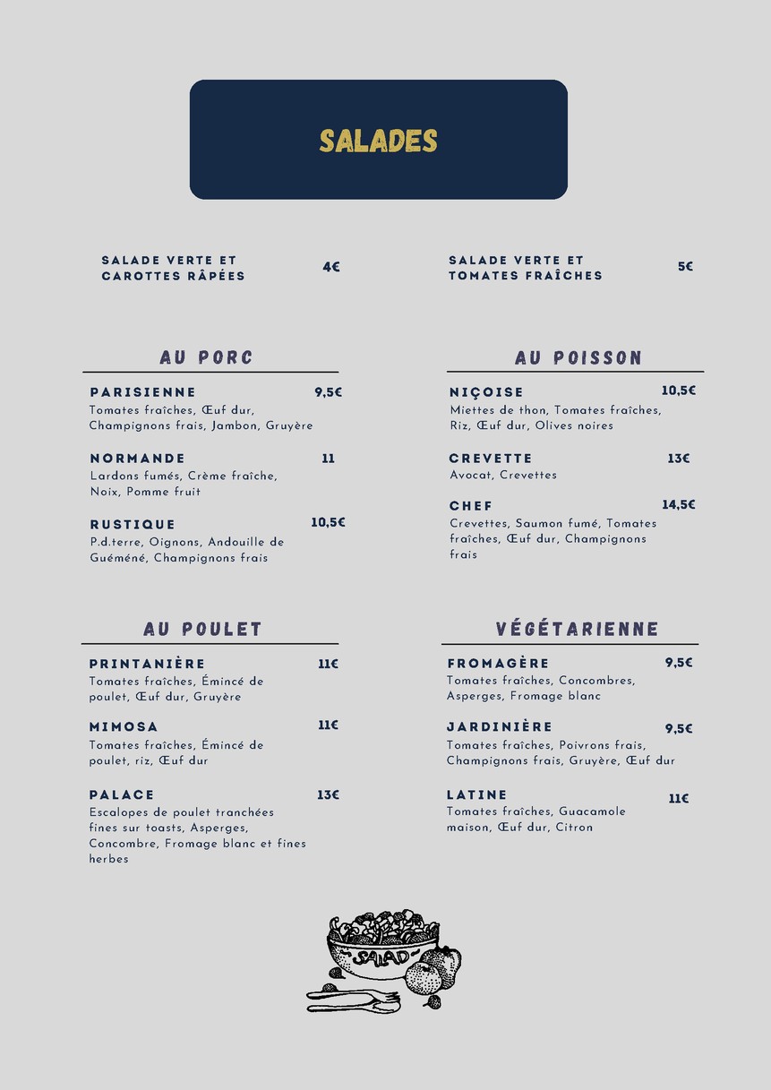 La Crêperie menu 1