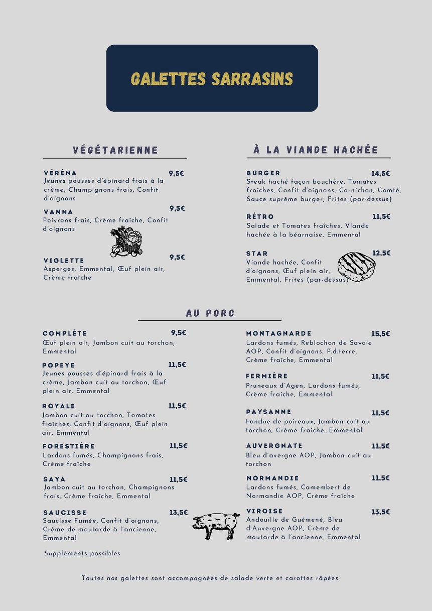 La Crêperie menu 2