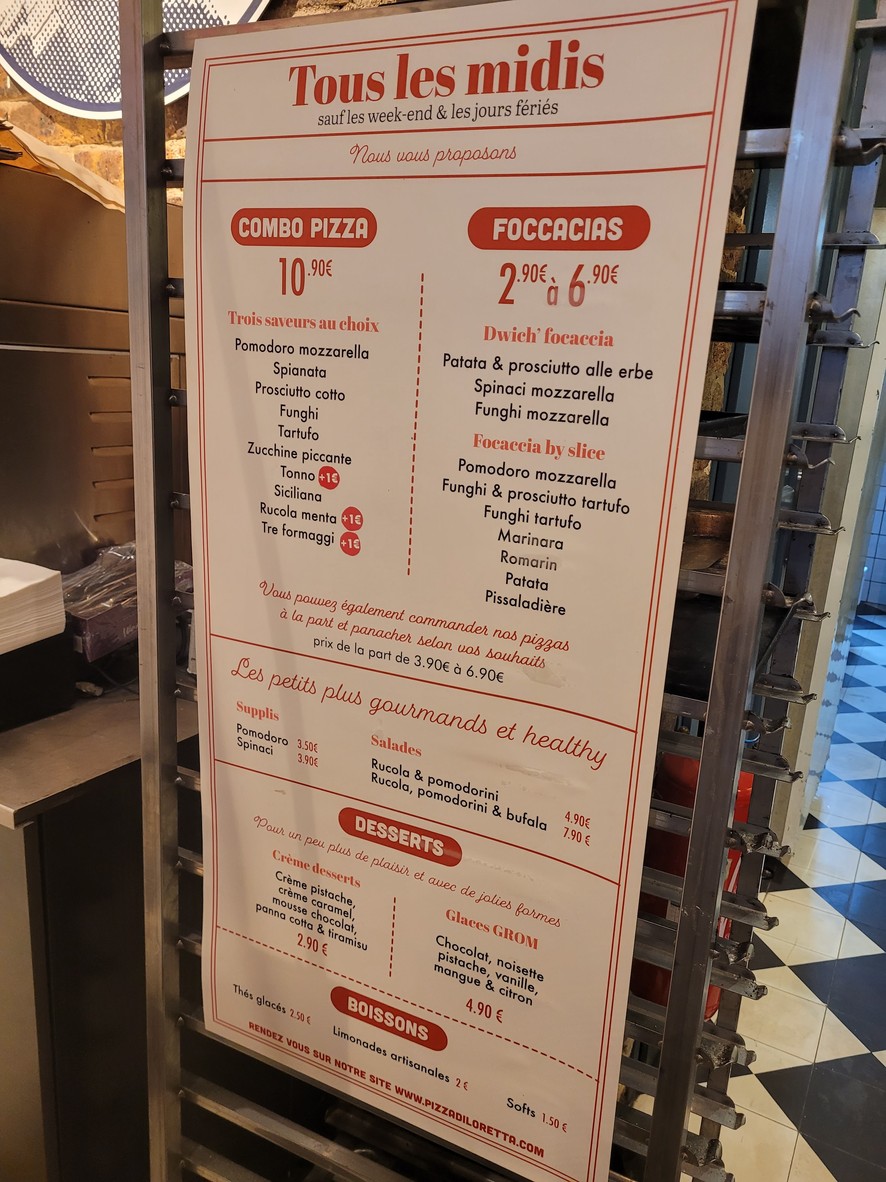 Pizza Di Loretta - Rodier menu 1