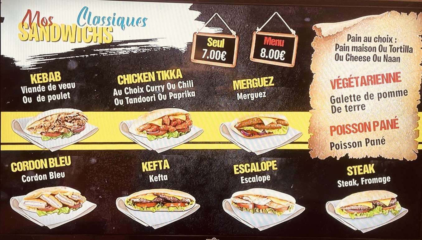 Hot Snack menu 2