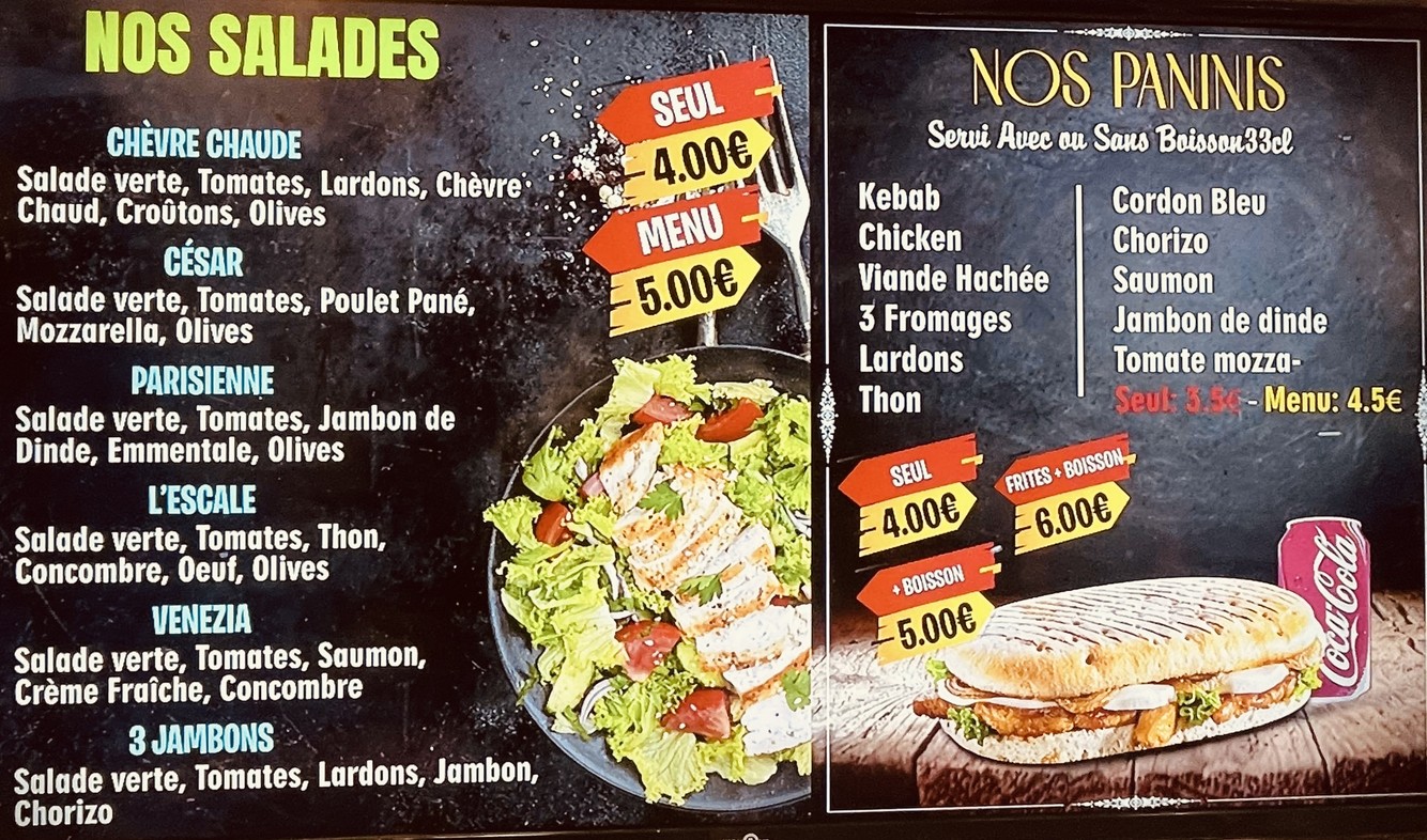Hot Snack menu 4