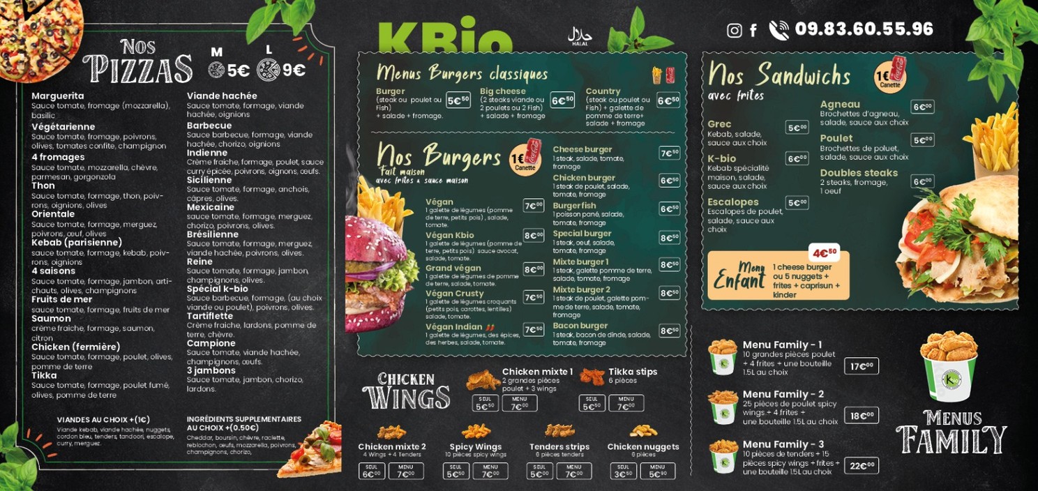 Kbio menu 1