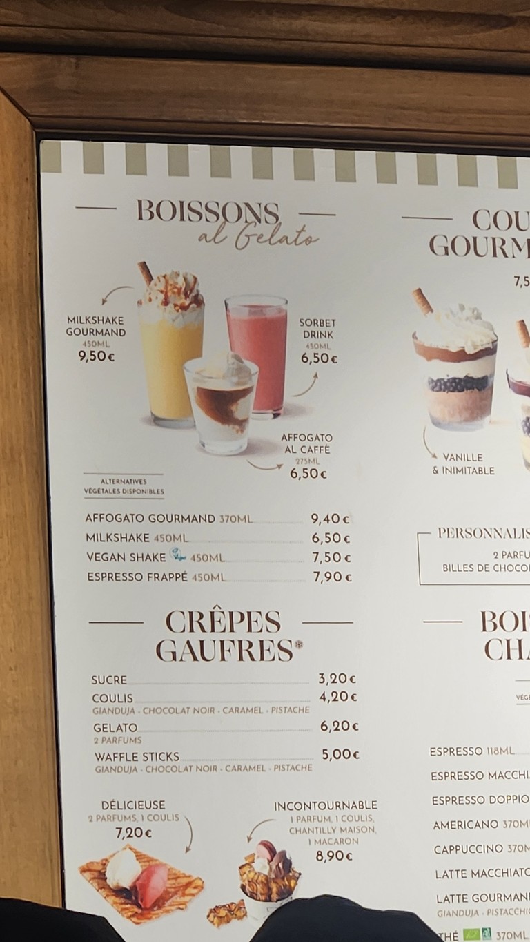 Amorino menu 1