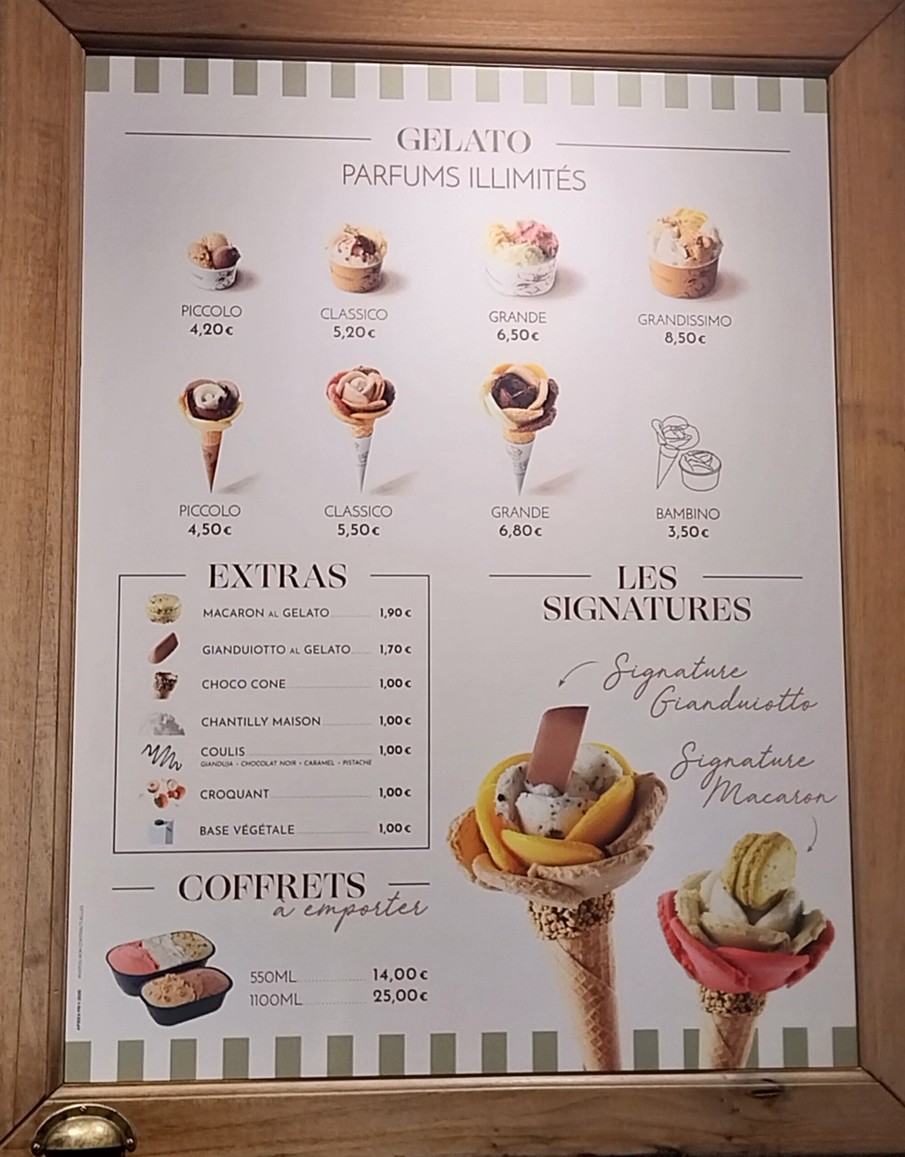 Amorino menu 2