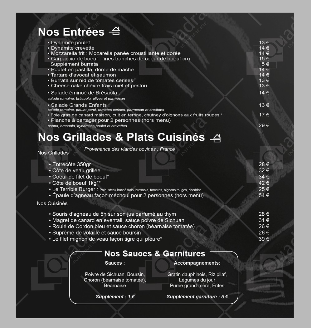 Les Grands Enfants menu 1