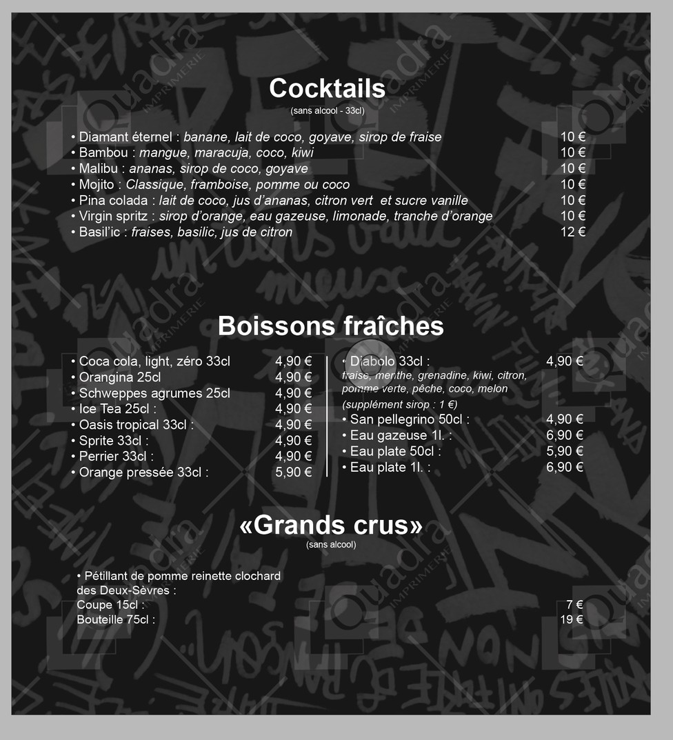 Les Grands Enfants menu 3