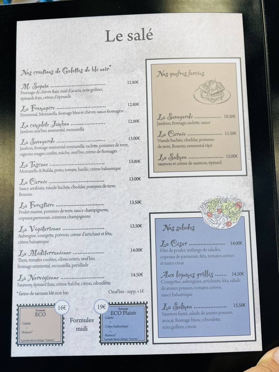 La Crêperie menu 1