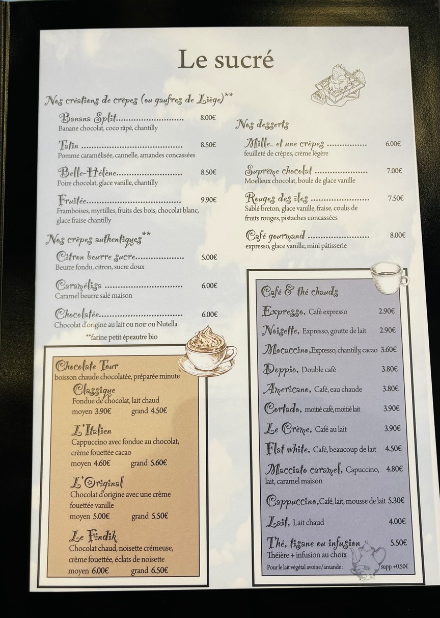 La Crêperie menu 2