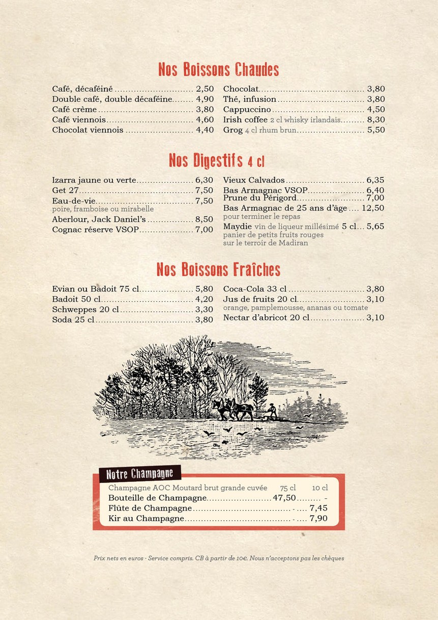 Chez Papa 14ème menu 6