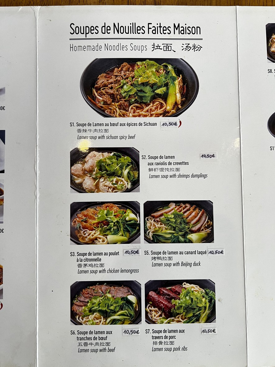 Délices Lepic menu 2