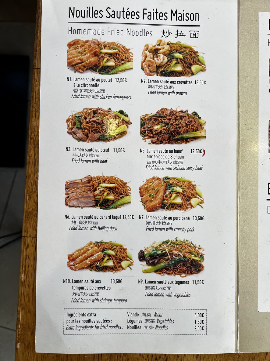 Délices Lepic menu 4