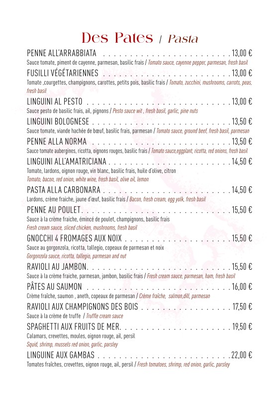 sorriso del sole menu 2