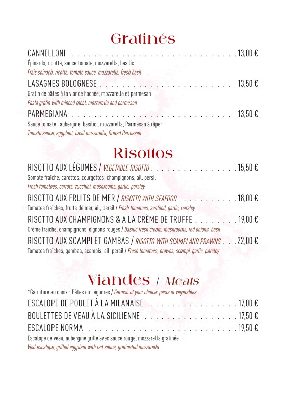 sorriso del sole menu 3